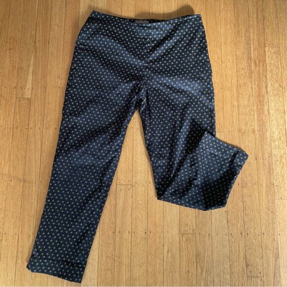 Kenar Women's Vintage Cigarette Pants Size 10 Blue and gold Side Zipper - Picture 2 of 12